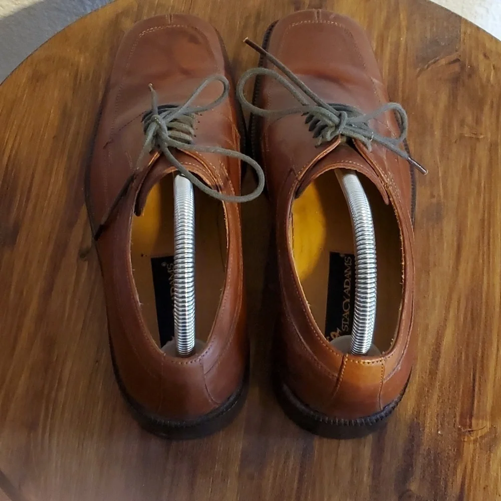 Stacy Adams- Mens Vintage Leather Square Toe Oxfords Business Casual Sz.9
